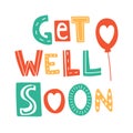 Get well soon hand drown lettering Royalty Free Stock Photo